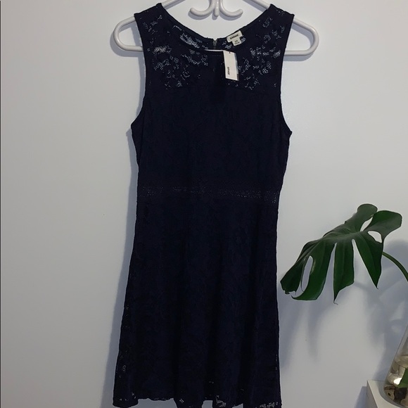 Navy blue lace peekaboo F&F dress - Picture 1 of 5